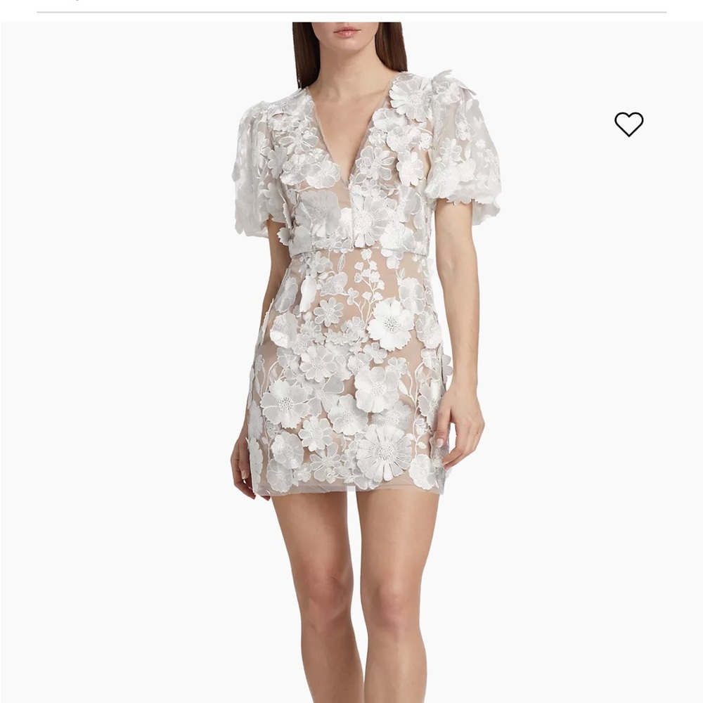 Elliatt Zayla Floral Lace Puff-Sleeve Minidress